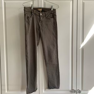 Paige peg skinny olive green jean